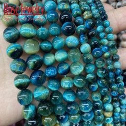 Perles Rondes en Pierre Naturelle Œil de Tigre Bleu de 4 6 8 10 et 12mm Accessoires pour