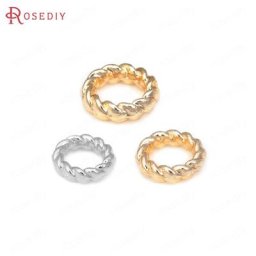 Anneaux en fil torsadé en laiton couleur or 50 pièces 4MM 6MM 8MM 18K anneaux fermés fournitures