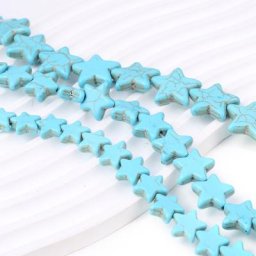 Étoile Howlite – perles en pierre naturelle Turquoise blanc bleu pour la fabrication de bijoux
