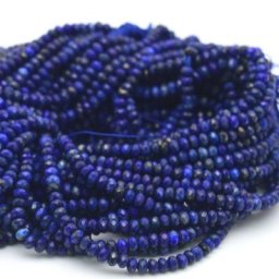 Perles de Lapis Lazuli Bleu pour Petite Taille Rondelle à Facettes Naturelles pour Bijoux Bracelet