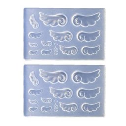Moule aile d'ange en résine époxy 2 pièces décorations d'ongles en Silicone DIY bricolage K3ND