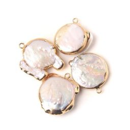 Pendentif perle d'eau douce blanche pour bijoux breloque perle perles baroques collier exécutif