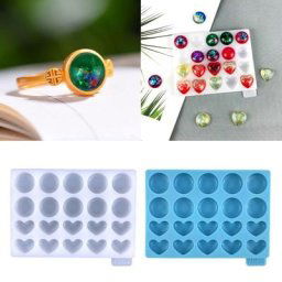 Moules à pendentif en Silicone en argile rond en forme de cœur porte-clés matériau en Silicone