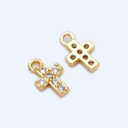 Pendentifs à breloques en forme de croix Micro pavé 8x5mm pour bricolage fabrication de bijoux