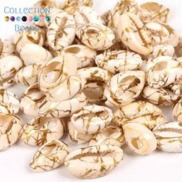 Coquillage en Fil d'Or Naturel 10-20mm Perles d'Espacement pour la Plage Bricolage pour Bijoux