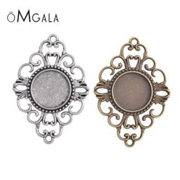 Pendentif en Bronze Antique et plaqué argent 10 pièces de 18mm de taille intérieure Style de