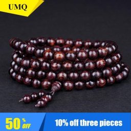 Bracelet en bois de rose parfumé naturel perles de bouddha méditation vieux matériaux 108