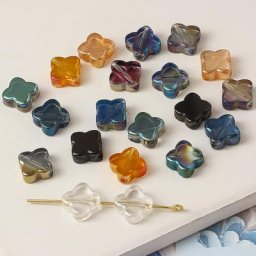 Breloques en Verre à Quatre Scalpes Everver 10mm 20 Pièces/Lot pour Travaux Manuels Boucle