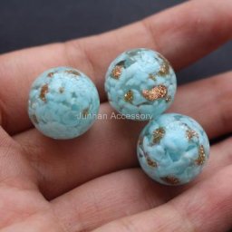 Perles Rondes en Verre au Lampwork de 10 12 14 et 16mm Accessoire Multicolore à la Mode avec Or