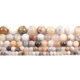 Perles rondes d'agates cornaline en pierre naturelle feuille de bambou pour la fabrication de