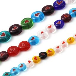 1 brin de perles Millefiori en verre de 6mm 8mm 10mm perles rondes plates en forme de cœur pour