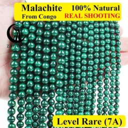 Zhe Ying-Perles en Pierre de Malachite 100% Naturelle pour Bijoux Accessoires de Bricolage