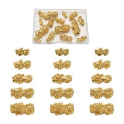 Pixiu-Perles en Alliage Plaqué Or 24K Breloques Porte-Bonheur Chinois pour Bricolage Bracelet