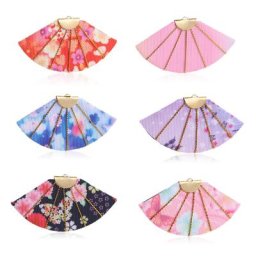 Pompon en éventail de fleurs de cerisier 4 pièces en soie dégradé romantique avec capuchon en
