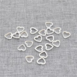 Bagues en argent regardé 925 pour diabétique petit cœur connecteur d'amour breloques pour