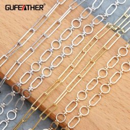 GUFEATHER – accessoires de bijouterie 50 cm/lot plaqué or 18k cuivre sans nickel chaîne à faire