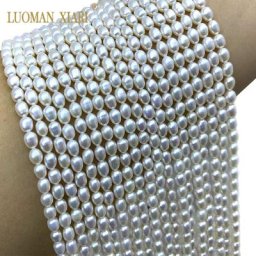 Perles d'eau douce fines AAA + 100% naturelles en forme de riz sans défaut pour bijoux bracelet