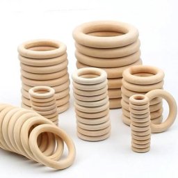 Anneau de dentition en bois naturel massif 1-30 pièces perle sans plomb pour bricolage chaîne de