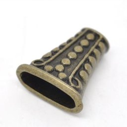 Perles d'Espacement Vintage en Métal Sculpté à Pois de Bronze Antique 19x17mm 10 Pièces DIY