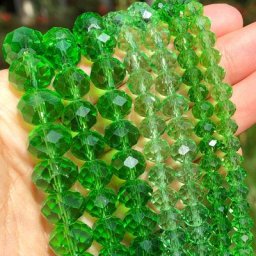 Rondelle verte d'autriche perles de verre en cristal à facettes amples pour bijoux bricolage