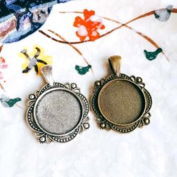 Lot de 5 pendentifs pour collier 20mm Cabochon couleur Bronze Antique Base vierge fournitures