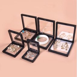Présentoir flottant 3d 1 pièce support de stockage anti-poussière pour pendentif collier