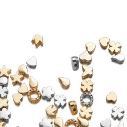 100 pièces de perles CCB couleur or argent papillon rond en forme d'espacement amples pour