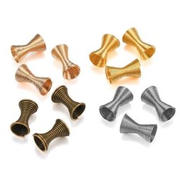 Bouchons de connecteur à ressort en métal 30 pièces/lot 12x7mm entonnoir bouchons de perles