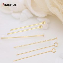 Épingles à tête plaquée or véritable 14K plusieurs spécifications pour la fabrication de bijoux