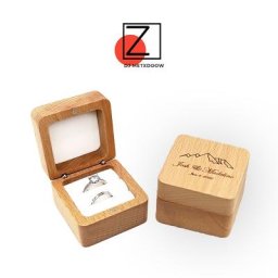 Boîte à Bagues de Mariage Personnalisée avec Nom Porte-Bijoux Fait à la Main