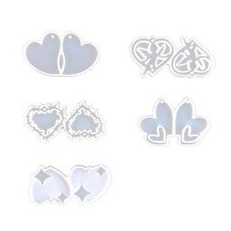 4XBE – boucles d'oreilles de saint-valentin en résine époxy moule porte-clés ornements de collier