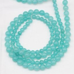 Perles Rondes en Pierre Naturelle Bleu Lac Amloggite de 4/6/8/10/12mm Espacement pour Bijoux