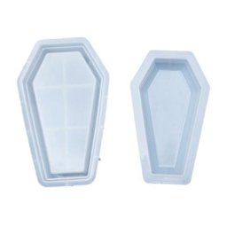 4XBE – boîte de rangement de cercueil d'halloween bricolage miroir moule en Silicone artisanat