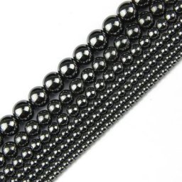 Perles rondes en hématite noire pierre naturelle sélectionnables 3mm 4mm 6mm 8mm 10mm pour
