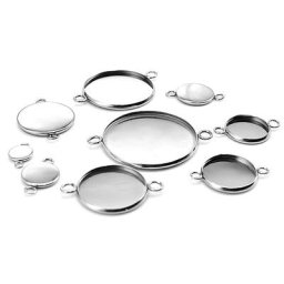 20 pièces/lot pour 6/8/10/12/14/16/18/20/25/30mm deux trous suspendus en acier inoxydable Cameo