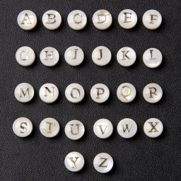 Perles de coquille naturelle pour collier et bracelet lettre majuscule ronde plate bricolage