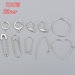 Boucles d'Oreilles en Argent Sterling 925 Style Punk Rock Épingle de Sûreté Crochet d'Oreille