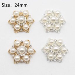 Lot de 10 bouquets de mariage faits à la main en alliage de perles et de diamants boucle en forme