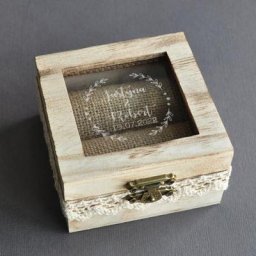 Boîte à matiques de mariage en bois gravée personnalisée porte-bague personnalisé porte-bague de