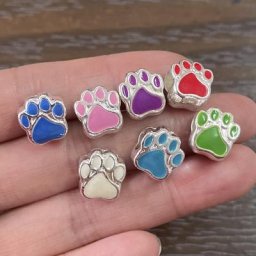 Perles en alliage de Zinc pour femmes 10 pièces rose rouge violet blanc bleu motif patte