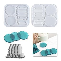 Moules De géode en résine DM252 forme irrégulière avec support en silicone pour bricolage
