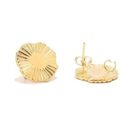 Composants de Boucles d'Oreilles en Acier Inoxydable 10 Pièces Fleurs Rondes Creuses pour