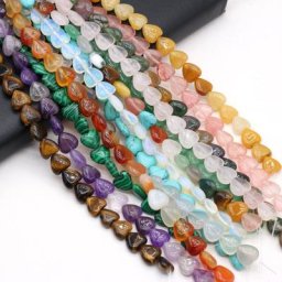 Perles de jades jaunes naturelles en forme de cœur 20 pièces pour bijoux collier bracelet