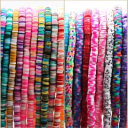 Anneaux ronds plats multicolores de 4mm perles d'espacement en argile polymère pour bijoux