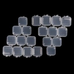 Mini conteneurs de stockage carrés en plastique transparent boîte avec couvercles pour petits
