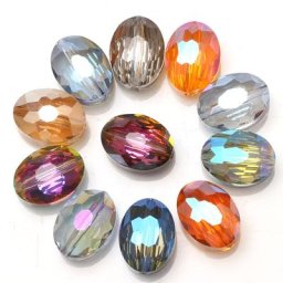 ZHUBI – perles de cristal 16x20mm breloques artisanales en forme d'yeux de vache perles ovales en