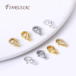 Fermoirs en or plaqué 18 carats 10mm/12mm 10/20/30 pièces/lot pour bricolage de bijoux matériaux