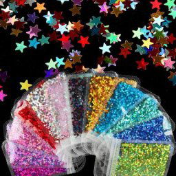 12 sacs de paillettes holographiques Laser étoile accessoires de bricolage remplissage de résine