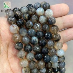Perles Rondes en Pierre Naturelle à Facettes pour Collier et Bracelet Accessoire de 10mm 15 en