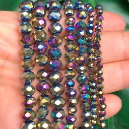 Perles d'espacement multicolores en verre cristal autrichien pour bijoux rondelle à facettes de